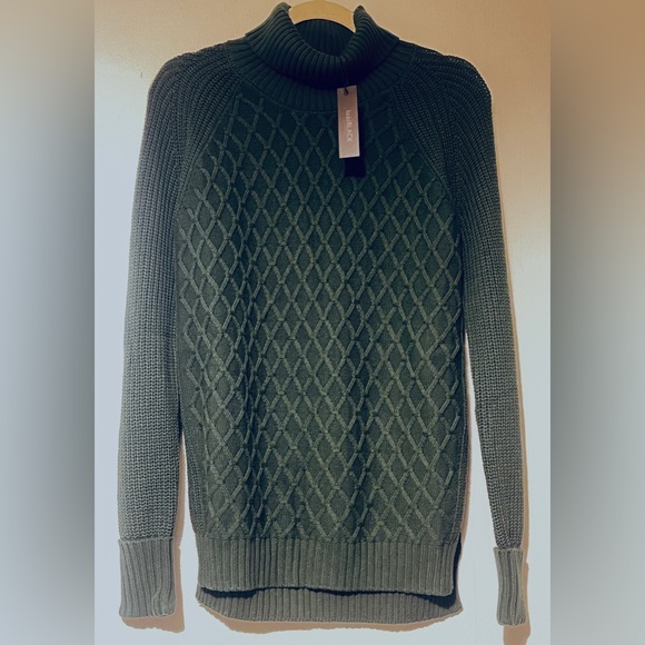 NWT Bobi Raglan Turtleneck Sweater Hunter Green - Picture 2 of 9